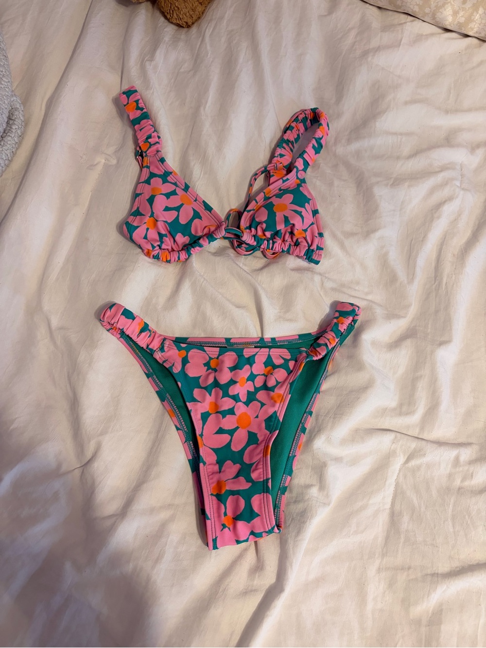 wild fable Pink & Green Floral Girls' Bikini Swim Set